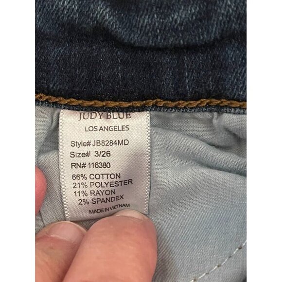 Judy Blue Womens Distressed Denim Jeans Size 26 Medium Wash - Picture 12 of 15